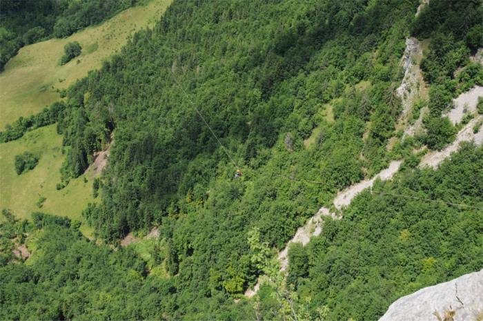 Tyrolienne Pierrot Rias - Vercors 2008 - Vue d'ensemble