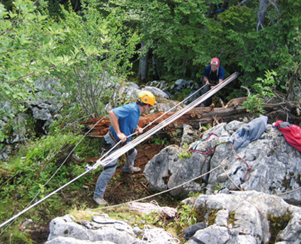 Tyrolienne Pierrot Rias - Vercors 2008 - Mise en tension